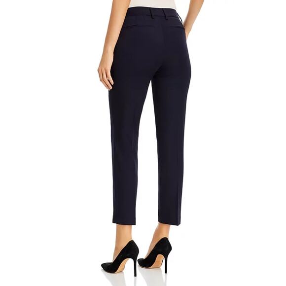 TAHARI WOMENS SIZE 2 PANTS ANKLE SLIM STRAIGHT-LEG NAVY CAREER WORK DRESS NEW - Picture 2 of 14